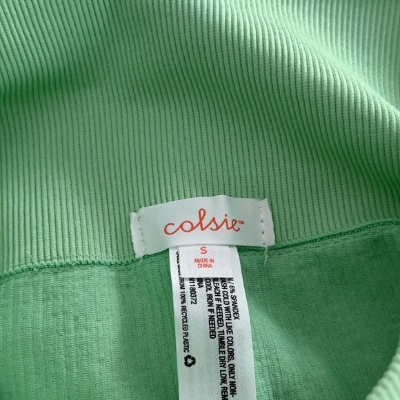 Colsie Mint Ribbed Shorts - Picture 3 of 3